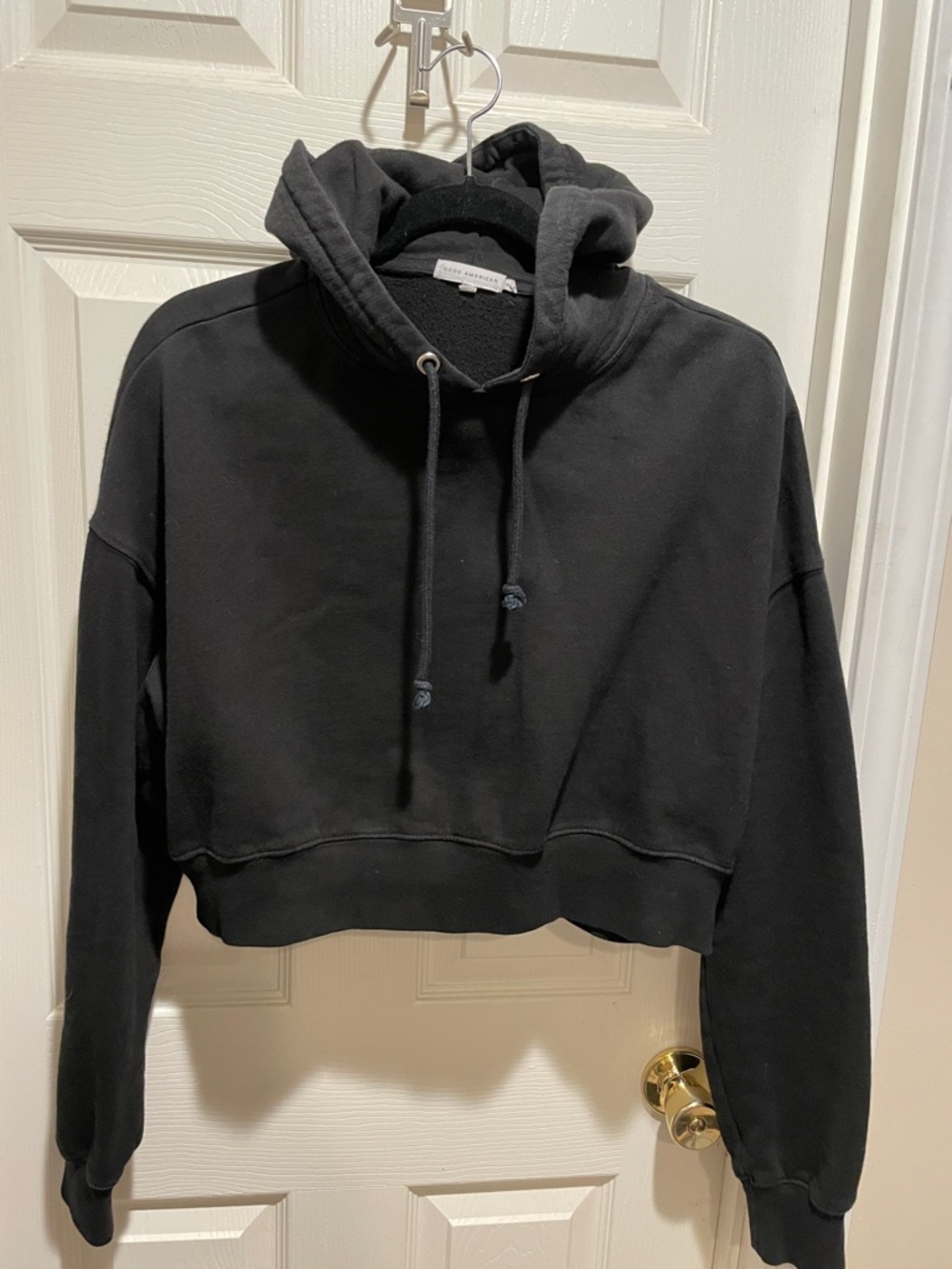 Good American Soft & Sporty Cropped Scuba Hoodie | size 3